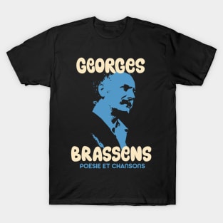 Georges Brassens Tribute Design - Poesie et Chansons T-Shirt